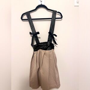 Japanese style skirt, leather strips and soft dress.